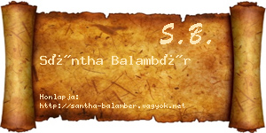Sántha Balambér névjegykártya